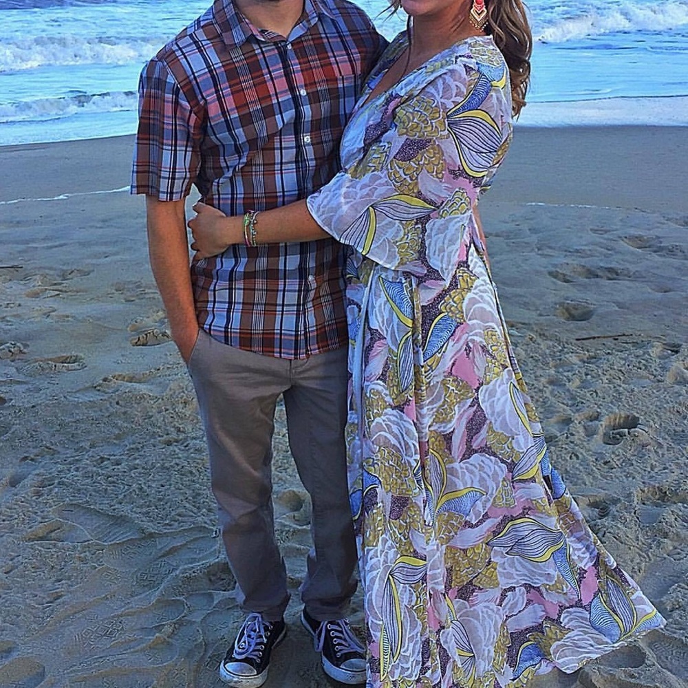 Floral kimono wrap dress